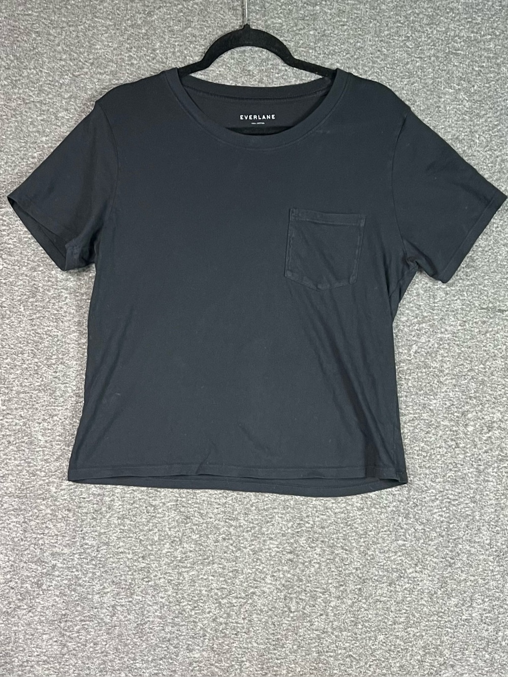 Everlane Organic Cotton Box-Cut Pocket Tee Black Size M Excellent Pre-Owned